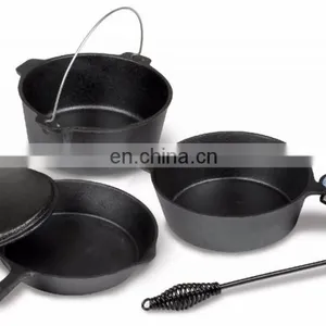 Cast Iron Seasoned 8QT Sandsport Outdoor Camping Cookware Portable Pan thumbnail-5