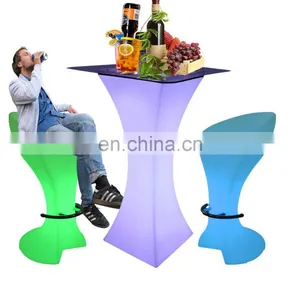 Disco Bar Furniture /Led PE Light Up Chair for Restaurant Discotheque Pub Used Glowing Bar Table thumbnail-3