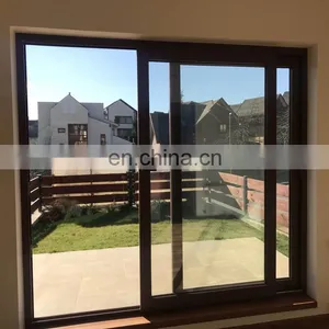 Yekalon Wooden Grain Filmed Oversized Fancy Design UPVC Window Wooden Like Sliding Pvc Window thumbnail-3