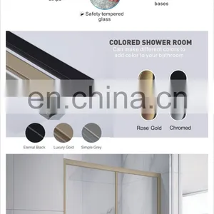 Sale Cheap Classic Design Bathroom Complete Sliding Door Frameless Tempered Glass Shower Enclosure thumbnail-2