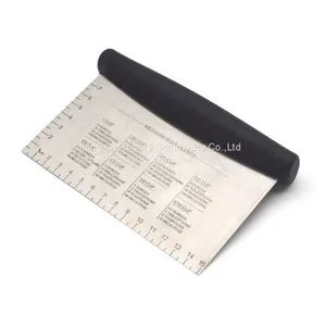 Dough Bench Scraper With Ruler Kitchen Baking Pastry Cutter Grip Handle Pastry Cutter thumbnail-1