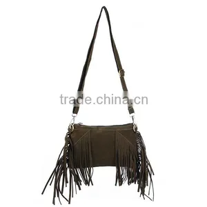 Bohemia Style Suede Clutch Bags/Designed Fringe Tassel Bag/New Clutch With Tassels thumbnail-5