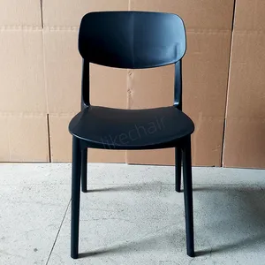 Modern Nordic Design Stackable Gray Plastic Restaurant Cafe Chair thumbnail-5
