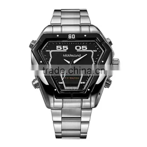 MIDDLELAND Stainless Steel Watch Band Alloy Watch Case Smart Waterproof Men's LED Light Up Watches thumbnail-2