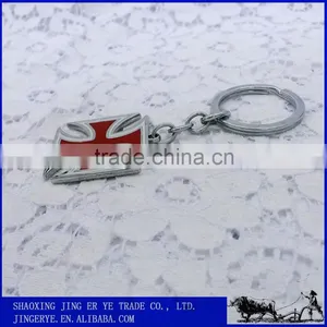 Promotional Wholesale Zinc Alloy Red Cross Design Cross Metal Keychain thumbnail-2
