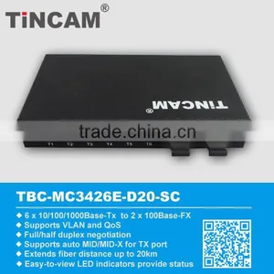 10/100M,20KM, Media Convert, Fiber Ethernet Converter With 6 RJ45 Ports;Optical Media Converter thumbnail-1