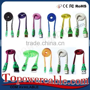 Fast Charging Braided USB Cable With Diamond For Samsung Galaxy Smart Phones thumbnail-6