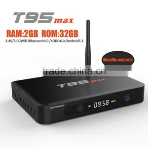 T95MAX 1000M Network Kodi 16.0 2G ROM 16G RAM Miracast Android5.1 tv Box With Wifi Antenna thumbnail-3