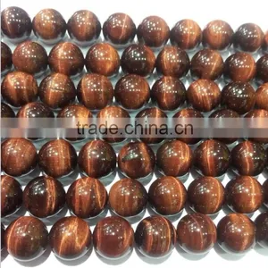 Genuine Natural Gemstone Red Tiger Eye Round Beads thumbnail-1