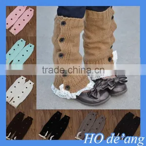 HOGIFT Children Buttons Lace Button Knee Socks, Hot Christmas Knee Higher Boots Sock , Knitted Top Boot Sock 8 Colors thumbnail-2