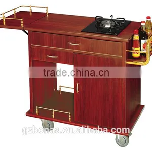 Hot Sale Wood Kitchen Commercial Flambe Trolley thumbnail-3