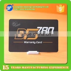 Guangzhou PVC Black Warranty Card Making for Watch thumbnail-1