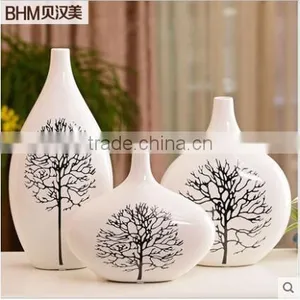 Jingdezhen Factory Made White Ceramic Flower Vase With 3 Pics a Set thumbnail-1