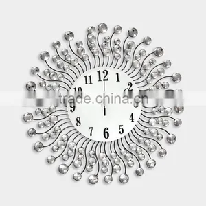 Wall Mounted Metal Wall Clock With Diamonds thumbnail-2