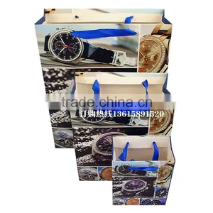 Famous Watch Printing Luxury Paper Shopping for Bag, Gift Bag thumbnail-4