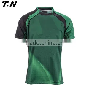 Mens Short Sleeve Black Rugby Polo Shirt thumbnail-2