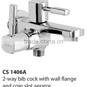 2-way Bib Cock With Wall Flange and Coin Slot Aerator thumbnail-1
