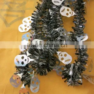 PET Wire White and Black Skull Plastic Halloween Day Garland thumbnail-2
