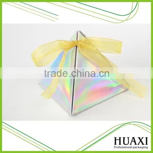 Small Silvery Christmas Paper Gift Box With Ribbon thumbnail-1