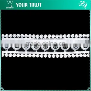 Rhodium Round 10MM Metal Grommet Eyelet White Polyester Lace Strips Trimming thumbnail-2