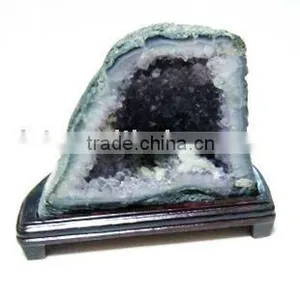 Natural Rock Amythest Geode thumbnail-1