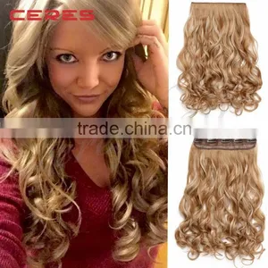 20" Curly 3/4 Full Head Synthetic Hair Extensions Clip in Hairpieces 5 Clips 140g Quality Choice thumbnail-1