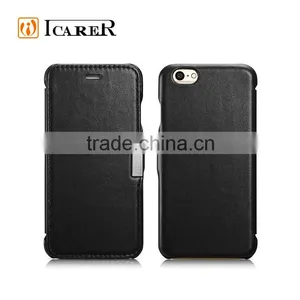 ICARER High Quality Luxury Genuine Leather Side Open Case for IPhone 6/6S thumbnail-4