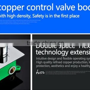 3 Function Square Panel Shower Diverter Valve for Conceal Shower Temperature Control Thermostatic Valve thumbnail-2