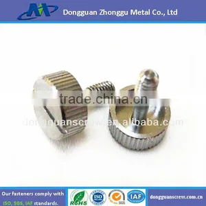 m4 Stainless Steel Slot Drive Knurled Thumb Screw, Straight Knurling Captive Screws thumbnail-1