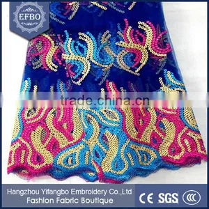 Top Selling Softextile Embroidery Lace Fabric George for Wedding Dress thumbnail-5