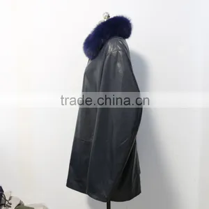Wholesale Sheep Leather Long Coat for Men/men's Sheep Leather Coat thumbnail-3