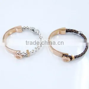 Stainless Steel Jewelry, Stainless Steel Leather Bracelet thumbnail-1