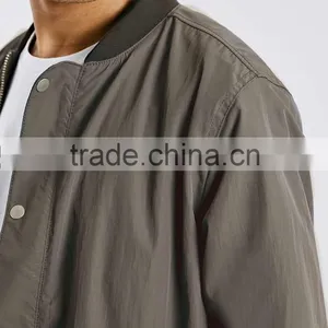 Men's Kakhi Color Longline Bomber Coat thumbnail-2