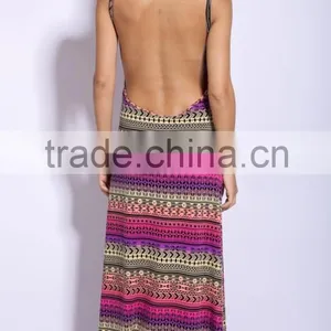 2015 Spaghetti Strap Sexy Backless Evening Dress / Sublimation Printing Long Maxi Dress thumbnail-3