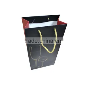 Top Grade Fsc Black Wine Gift Paper Bag thumbnail-3
