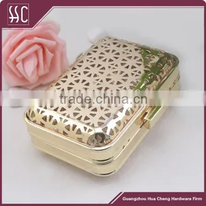 Flat Knob Shiny Gold Compact Frame Clutch Wallet Frame thumbnail-2