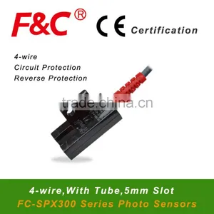 5mm Slot Photoelectric Sensor, 4-wire, 2m Cable,12~24VDC , FC-spx304 Series, NPN/PNP Output. thumbnail-1