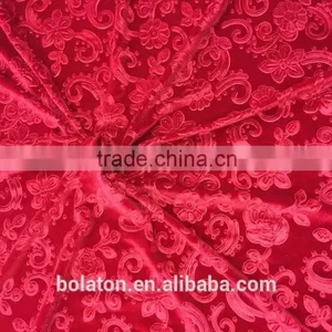 Red Flower 3D Emboss Velvet for Winter Loose Dress/for Evening Dress thumbnail-1
