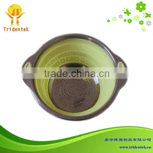 Wholesale Food Grade Stainless Steel Handle Kitchen Silicone Colander thumbnail-1