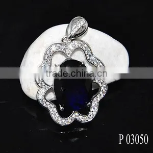 New Arrival Emerald Pendant Brass Silver Jewelry/custom Big Stone Pendant Design thumbnail-6