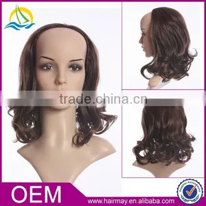 Wholesale Cheap u Part Monofilament Wig Synthetic Hair Wig Kinky Curly u Part Half Wig thumbnail-1