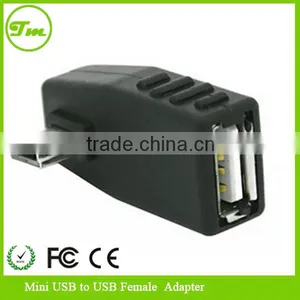 USB Type A Female to Mini USB Type B Male OTG 90 Degree Down Angle Adapter thumbnail-1
