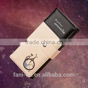 2015 Hot Selling Handmade Leather Wallets With Bicycle Printing Design for Woman thumbnail-2