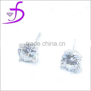 Round Shape CZ Silver925 Stud Earring thumbnail-1