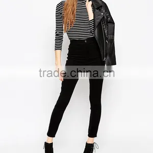 Top Quality Pants High Waist Spandex Strech Woman Slim Long Black Jeans thumbnail-5