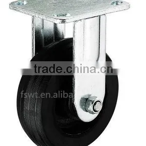 4''5''6''8'' Hardware Fixed Roller Bearing Cast Iron Rubber Caster Wheel thumbnail-1
