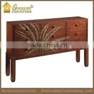 European Style Hand Painted Console Cabinet With Drawers thumbnail-1