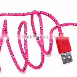 Nylon Woven USB Cable for V8 Micro Usb Data Cable for HTC Sony Xiaomi Smart Phone thumbnail-4