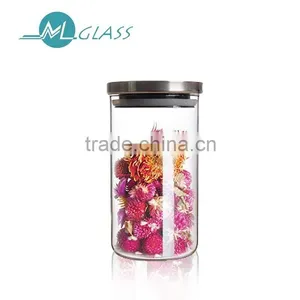 Wholesale Handmade Glassware High Borosilicate Clear Glass Cookie Jar 1200ml N6047 thumbnail-1