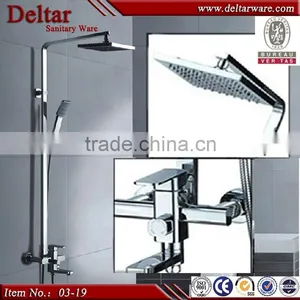 Brass Finish Cross Handle Bath Tub Faucet, Hot And Cold Water Copper Faucet Shower Mixer, Shower Mixer thumbnail-6